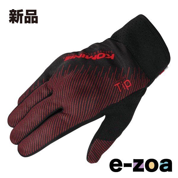 KOMINE EK-205透湿防水電熱グローブ L ブラック/レッド バイク用
