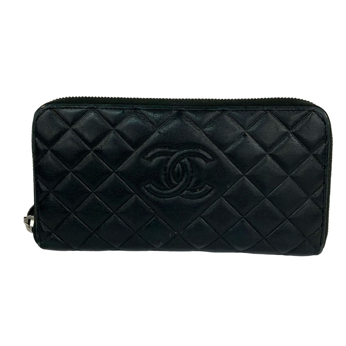 CHANEL(シャネル) 長財布 マトラッセ 黒 ココマーク/ラウンド