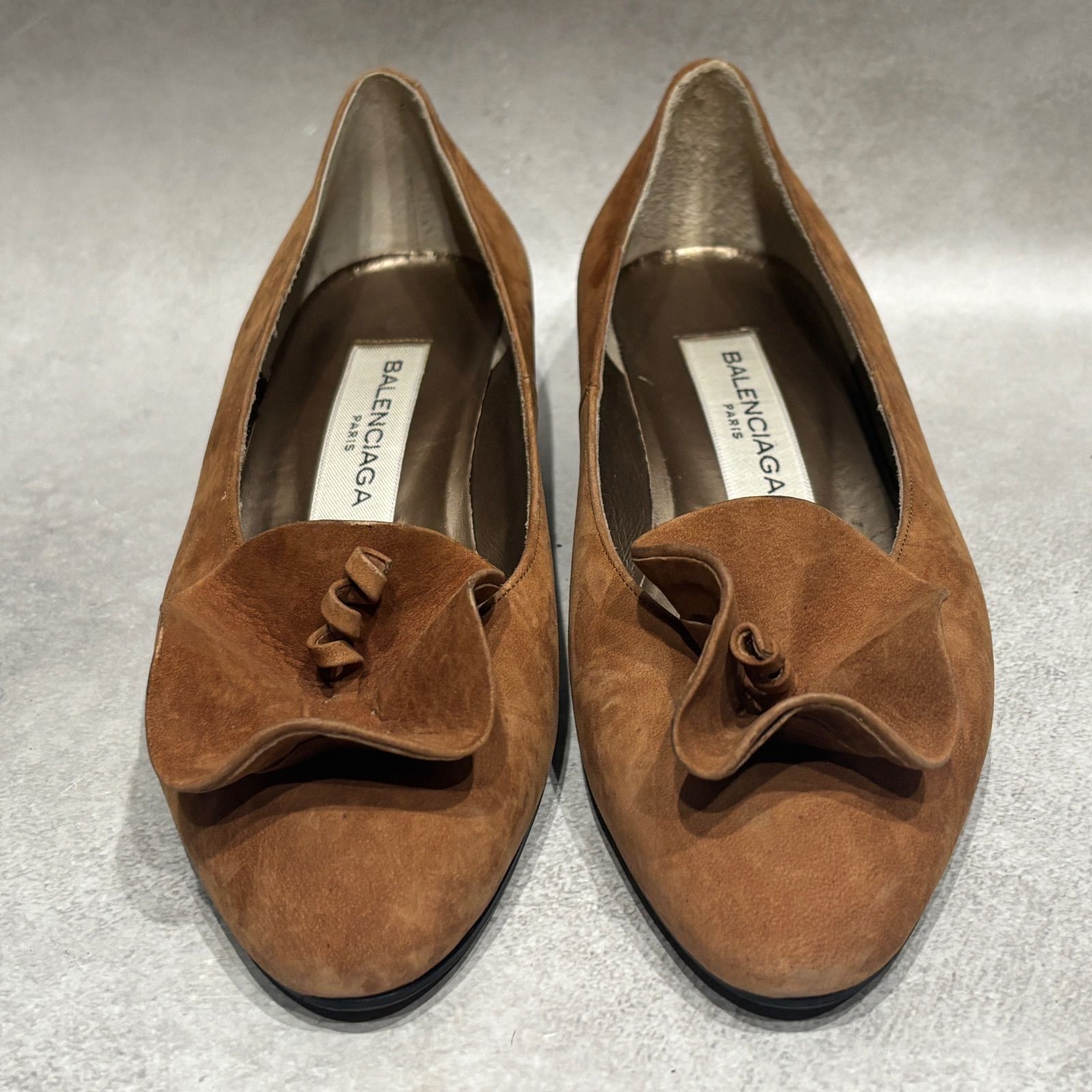BALENCIAGA Balenciaga Pumps Flat Shoes Suede Women's Shoes Flat Pumps Round Toe Low Heels BALENCIAGA PARIS Shoes Women's Shoes Classic Design Brand Shoes Size 35½