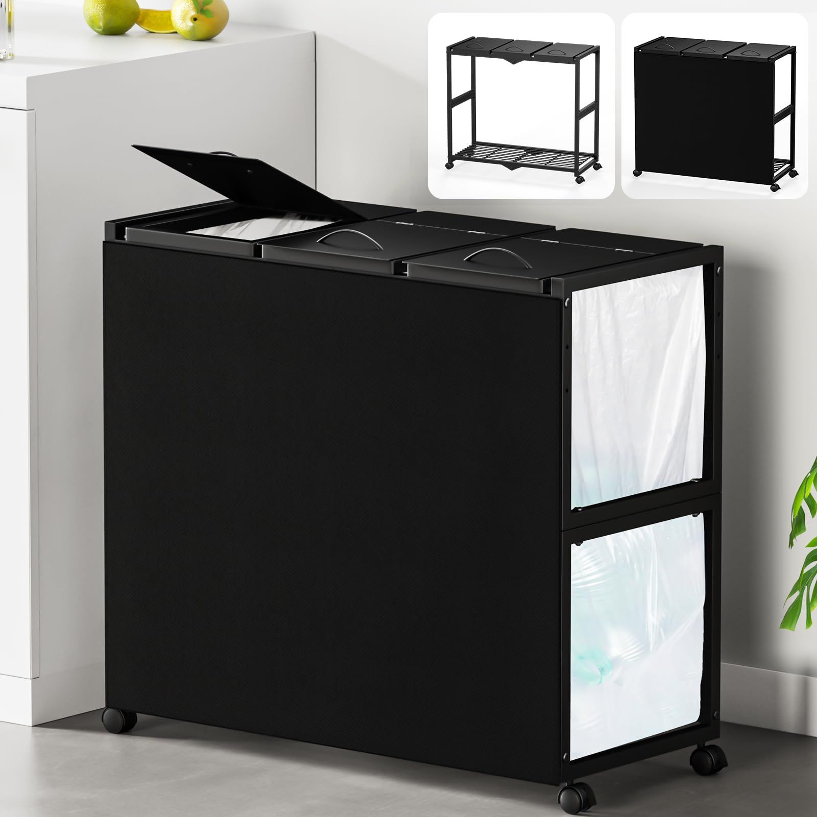 TTWO ゴミ袋ホルダー 3分別×45L 平袋・U型袋両対応 ダストワゴン