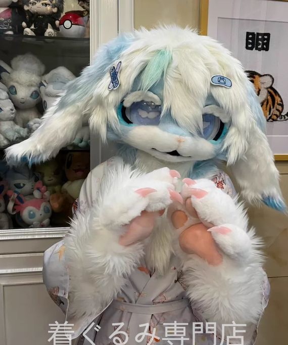 兎 猫 マスク 着ぐるみ ヘッド 全頭 ヘッド ケモノ ファースーツ