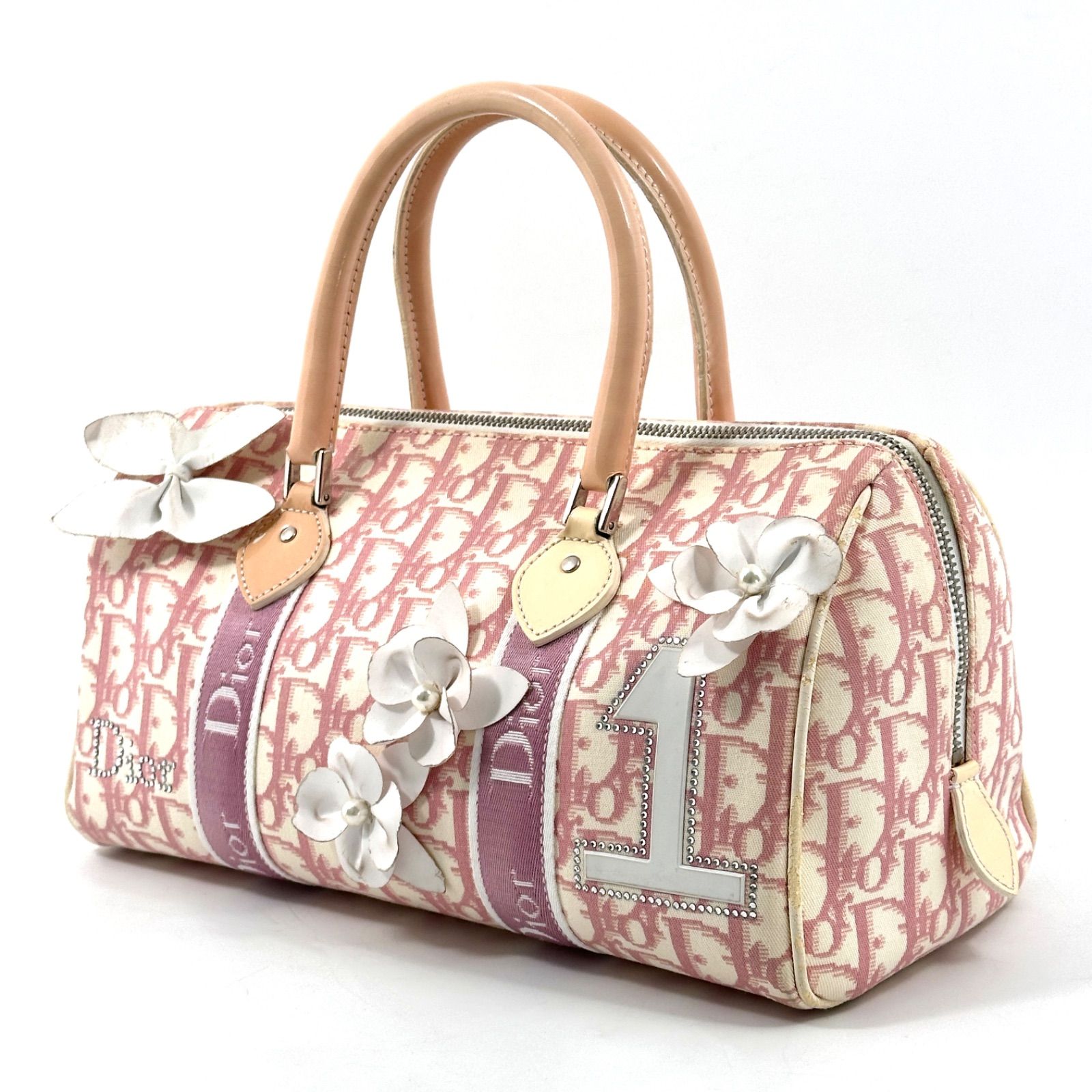 Dior】 ピンク トロッター ミニボストンバッグ ハンドバッグ