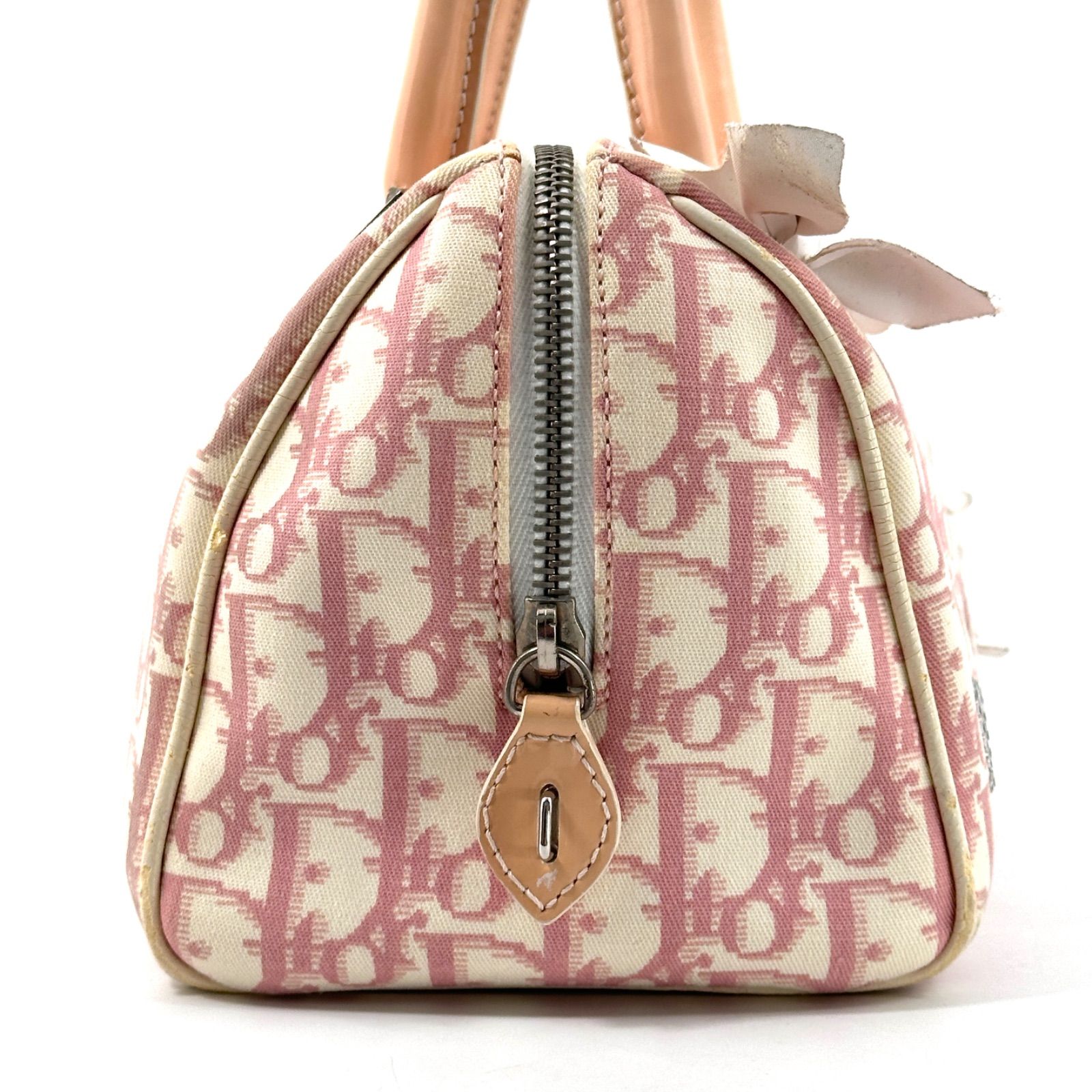 Dior】 ピンク トロッター ミニボストンバッグ ハンドバッグ