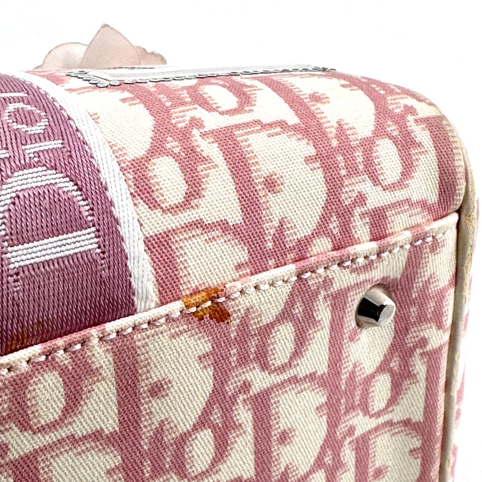 Dior】 ピンク トロッター ミニボストンバッグ ハンドバッグ