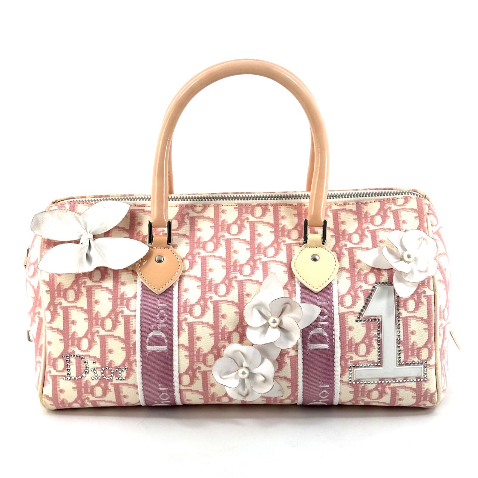 Dior】 ピンク トロッター ミニボストンバッグ ハンドバッグ