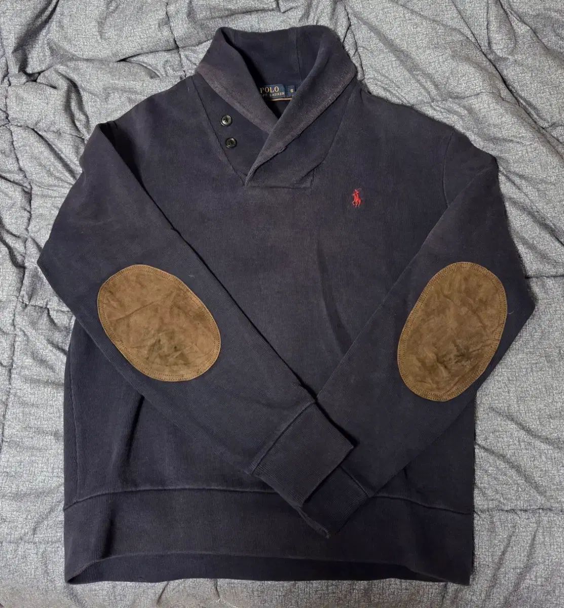 ポロ ラルフローレン ショールカラーエルボー パッチ ニット S - メルカリ