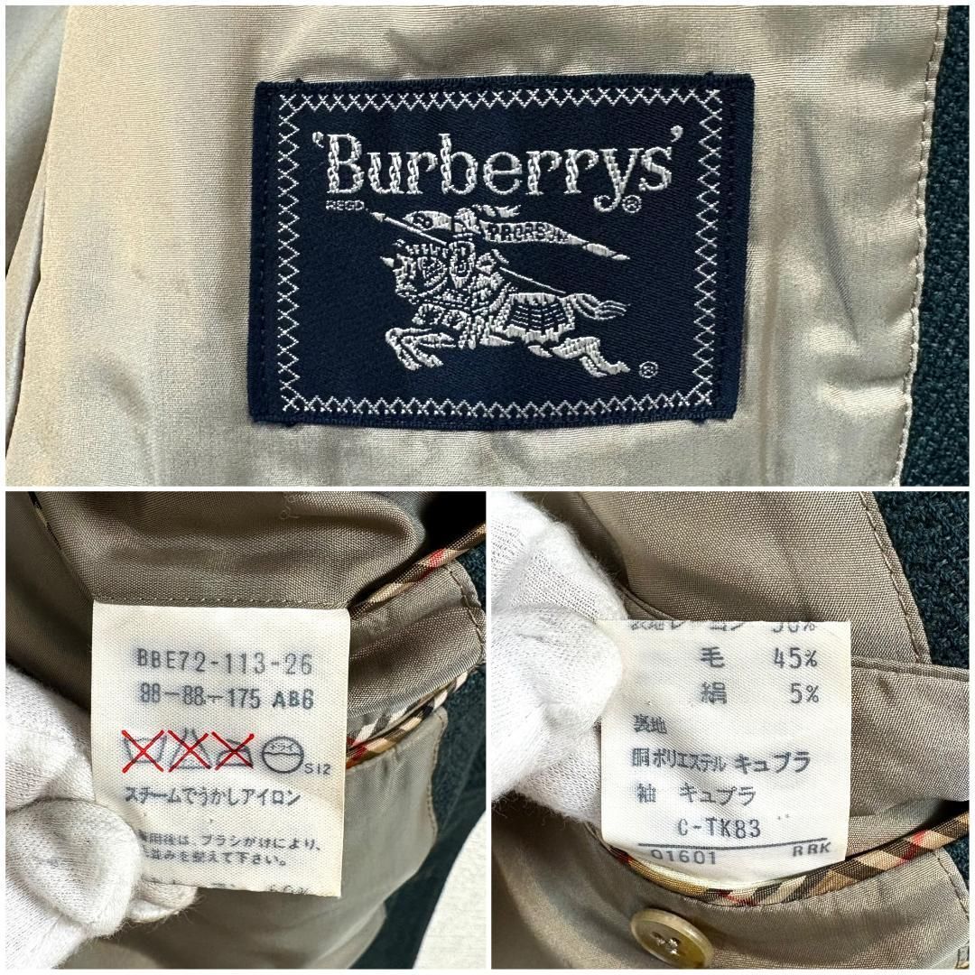 美品】 Burberrys 絹混テーラードジャケット AB6 濃グリーン - メルカリ