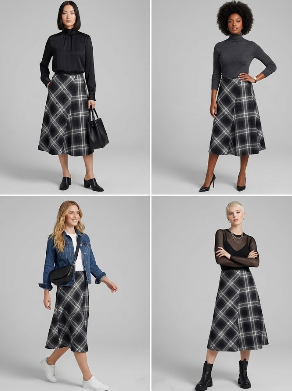 美品】ロイスクレヨン Lois CRAYON チェック柄 ウールスカート M 裾