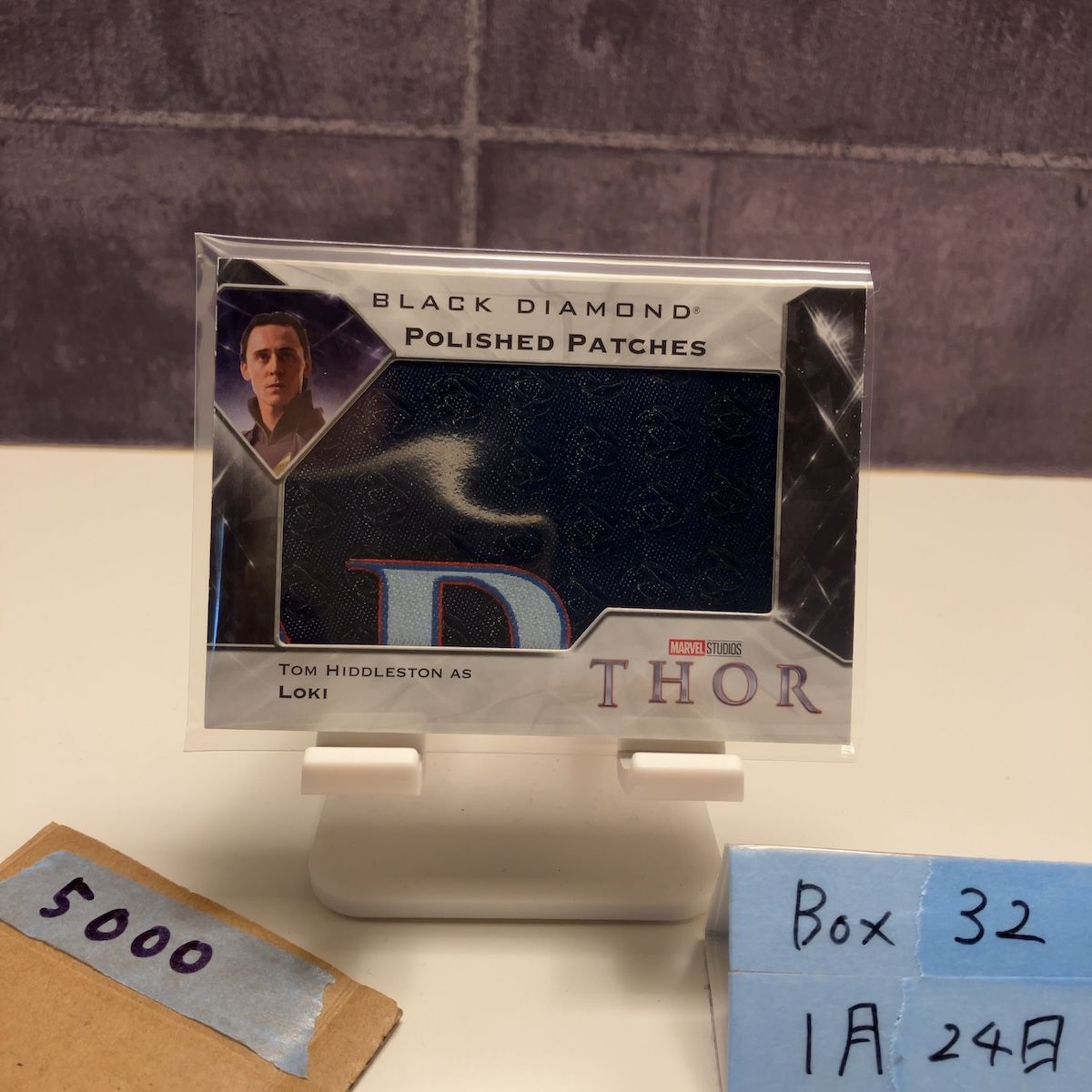 2021 Upper Deck Tom Hiddleston Thor Marvel Studios Black Diamond Polished パッチ カード