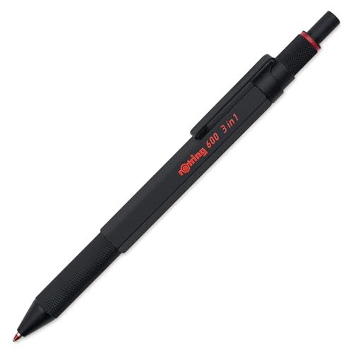 rOtring ロットリング 600 3in1 マルチペン ブラック 2色(黒/赤)+シャーペン 0.5mm 化粧箱入 ツイストタイプ 多機能ペン 製図対応 正規輸入品 2164108rc