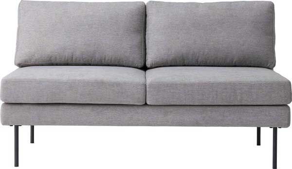 ２人掛けファブリックソファ アームレス