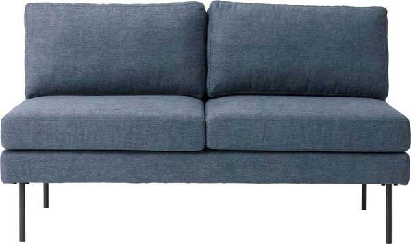  ２人掛けファブリックソファ アームレス スリム脚 W130×D77×H76×SH40cm ロータイプ使用可 No.56 ネイビー カフェ風ソファベッド 2人掛け 3人掛けソファ ソファ ソファベッド