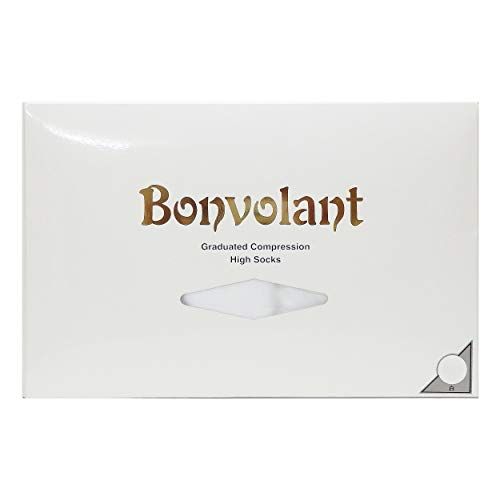 新品 ボンボラン スリム ハイソックス 2足組 白 (Lサイズ) 靴下 圧縮