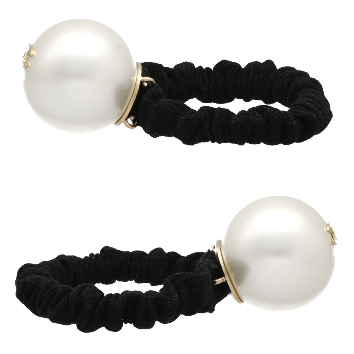 中古】 CHANEL シャネル ココマーク ビッグパール シュシュ P20V 白/黒