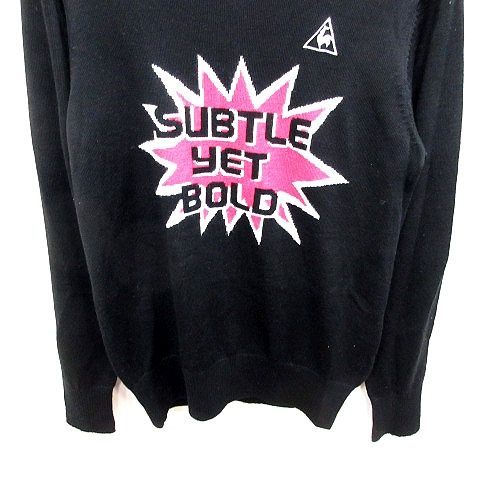 ルコックスポルティフ le coq sportif GOLF ニット セーター 長袖 M 黒