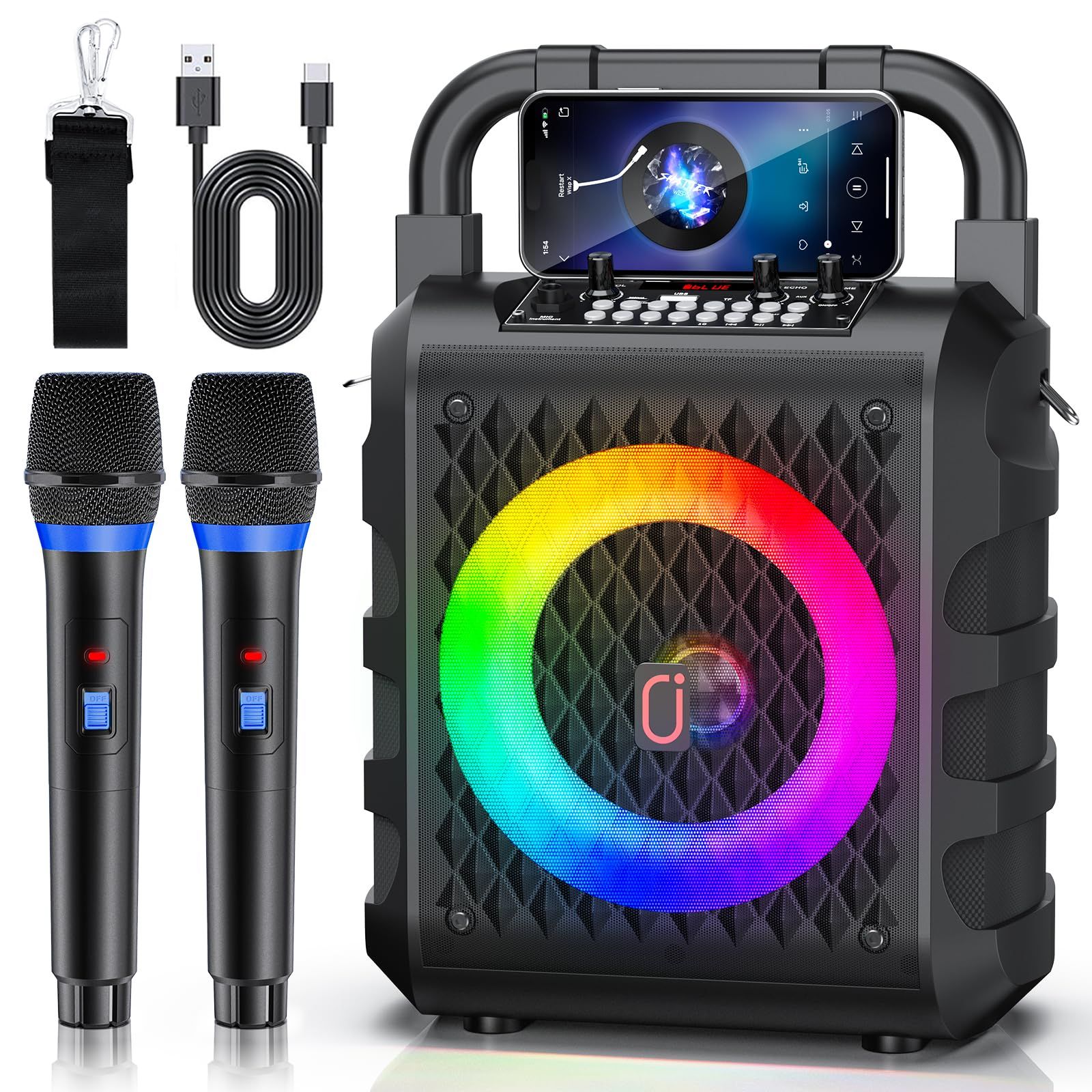 新品】スピーカーセット JYX カラオケセット 家庭用 拡声器 ワイヤレス