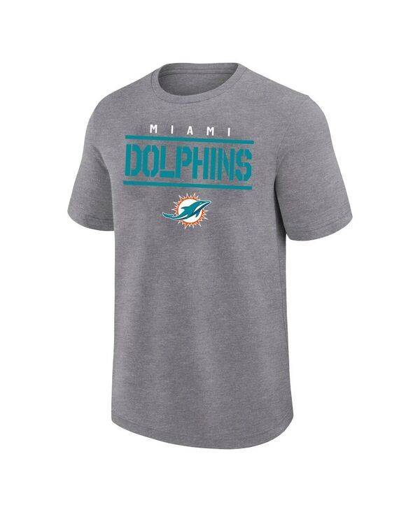 ファナティクス メンズ トップス Tシャツ トール Fanatics Mens Heather Gray Miami Dolphins Big Tall Top Notch TShirt Heather Gray グレー