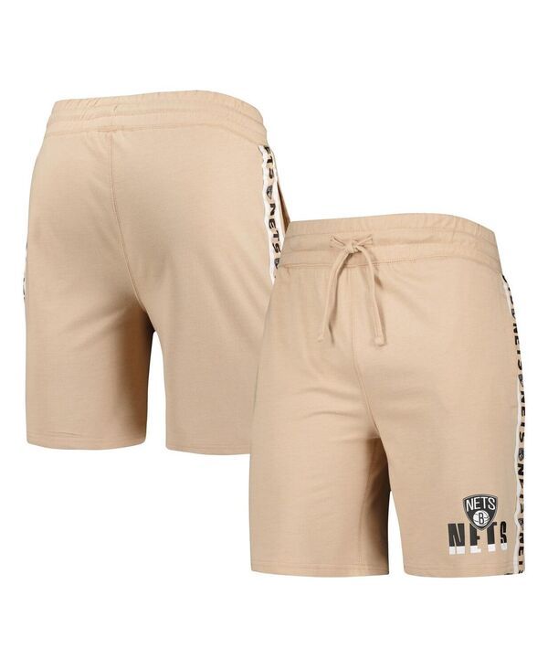 コンセプツ スポーツ メンズ ボトムス ハーフパンツ・ショーツ ショートパンツ Concepts Sport Mens Tan Brooklyn Nets Team Stripe Shorts Tan タン