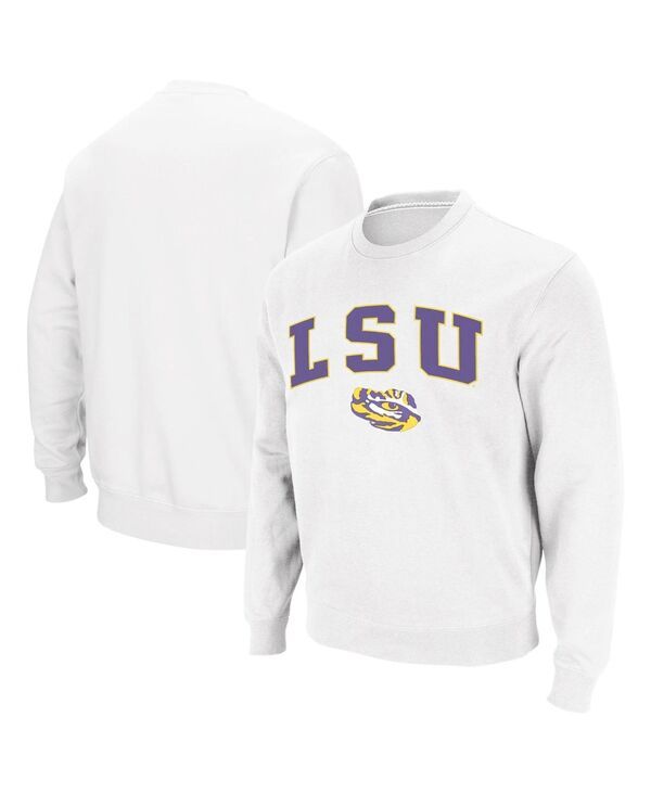 コロシアム メンズ アウター パーカー・スウェット クルーネック スウェット シャツ ロゴ Colosseum Mens LSU Tigers Arch Logo Crew Neck Sweatshirt White ホワイト