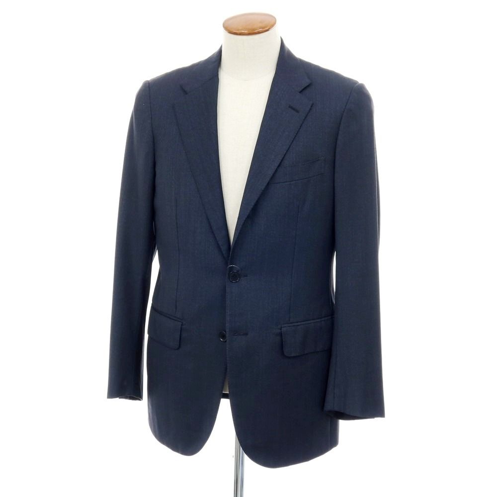 中古】イザイア ISAIA ウール テーラードジャケット ネイビー【サイズ