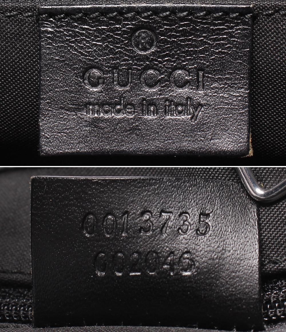 GUCCI◇ジャッキー/ショルダーバッグ/キャンバス/ブラック/無地