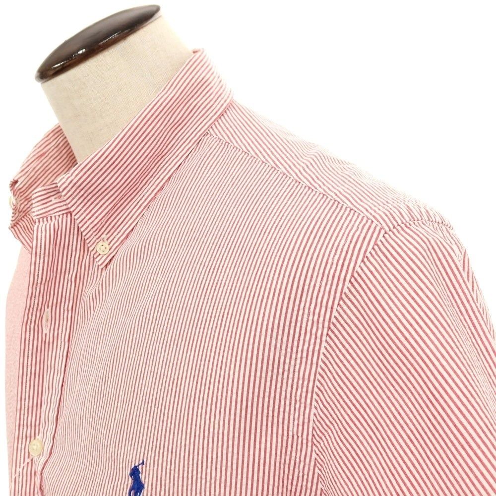  サッカーシャツ レッド ホワイト ストライプ 中古】ポロ ラルフローレン Polo Ralph Lauren コットン シアサッカー