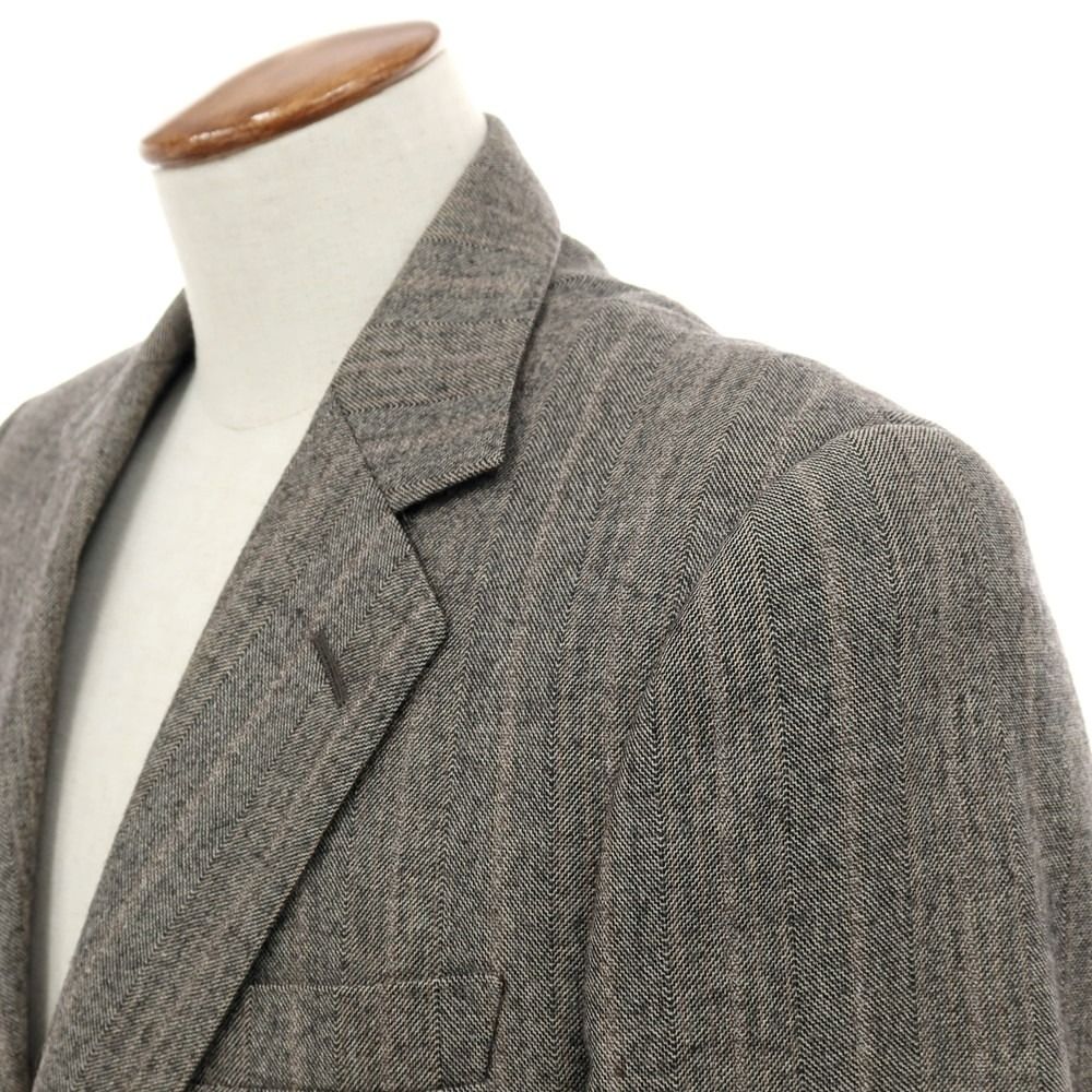 中古】グッチ GUCCI ウール ストライプ テーラードジャケット グレー