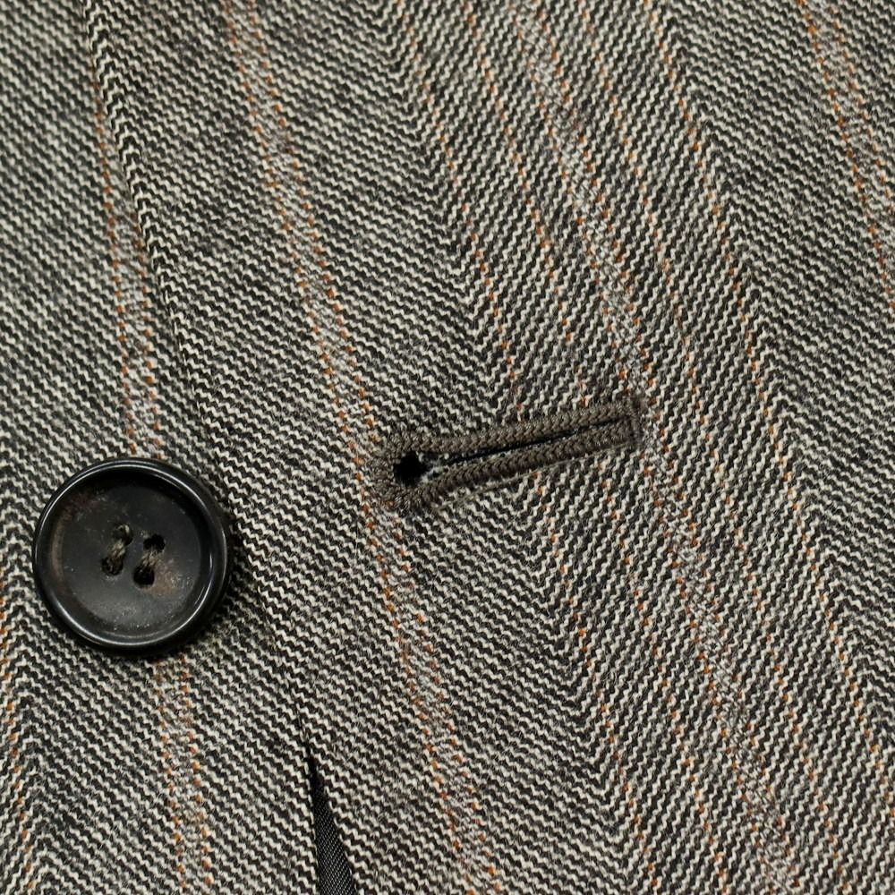 中古】グッチ GUCCI ウール ストライプ テーラードジャケット グレー