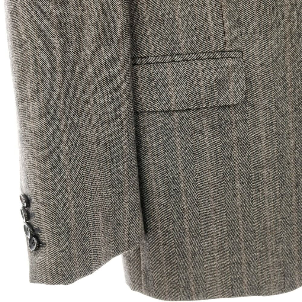 中古】グッチ GUCCI ウール ストライプ テーラードジャケット グレー