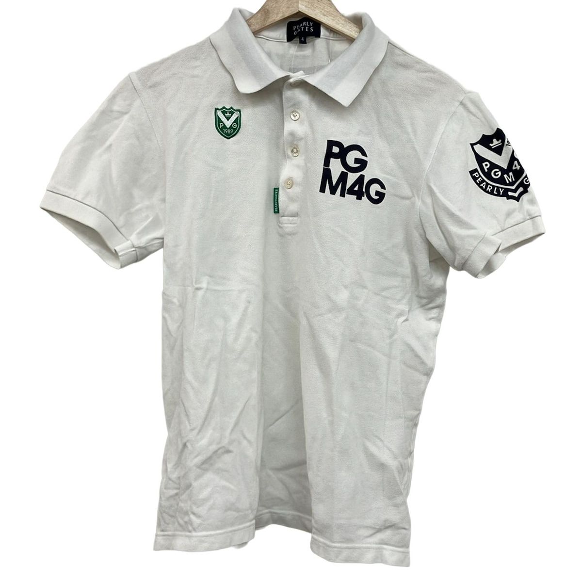 PEARLY GATES(パーリーゲイツ) 半袖ポロシャツ サイズ4 XL メンズ - 白