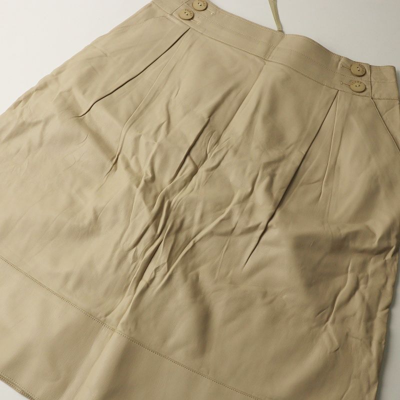 フォクシー ニューヨーク FOXEY NEW YORK レザータックフレアスカート