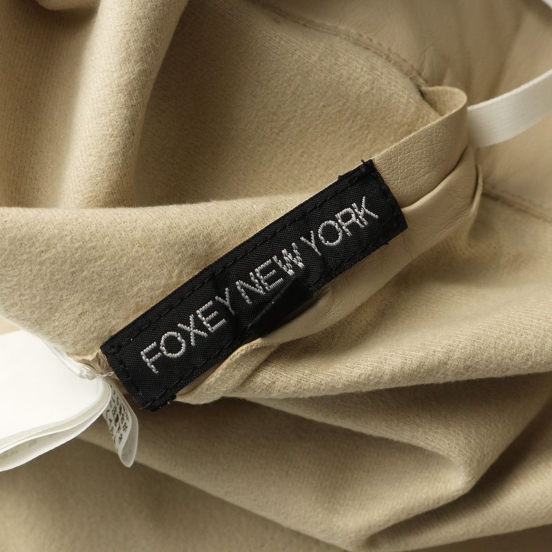 フォクシー ニューヨーク FOXEY NEW YORK レザータックフレアスカート