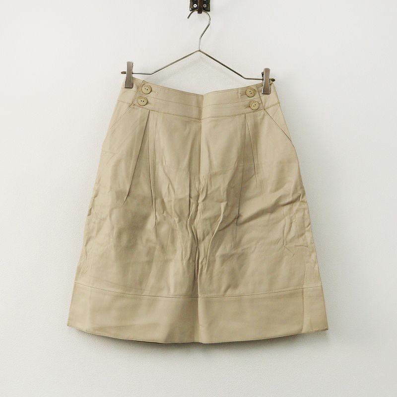 フォクシー ニューヨーク FOXEY NEW YORK レザータックフレアスカート