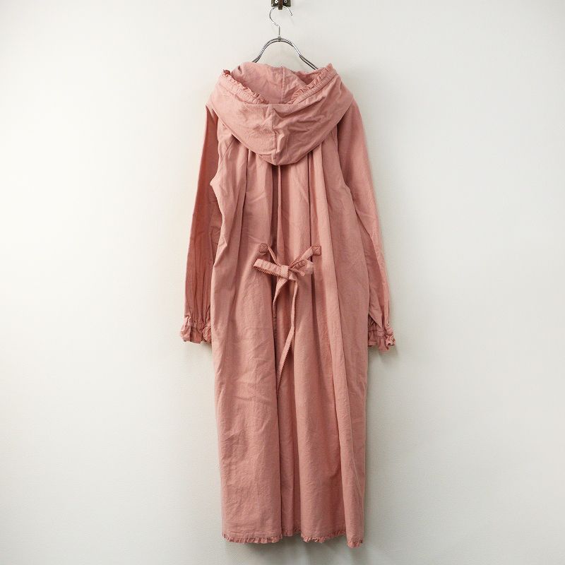 美品 2024AW ピンクハウス PINK HOUSE コットン フード付きロング 