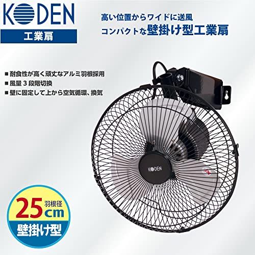 広電(KODEN) 工業扇 工場扇 業務用扇風機 ミニ 25cm 壁掛け型 省