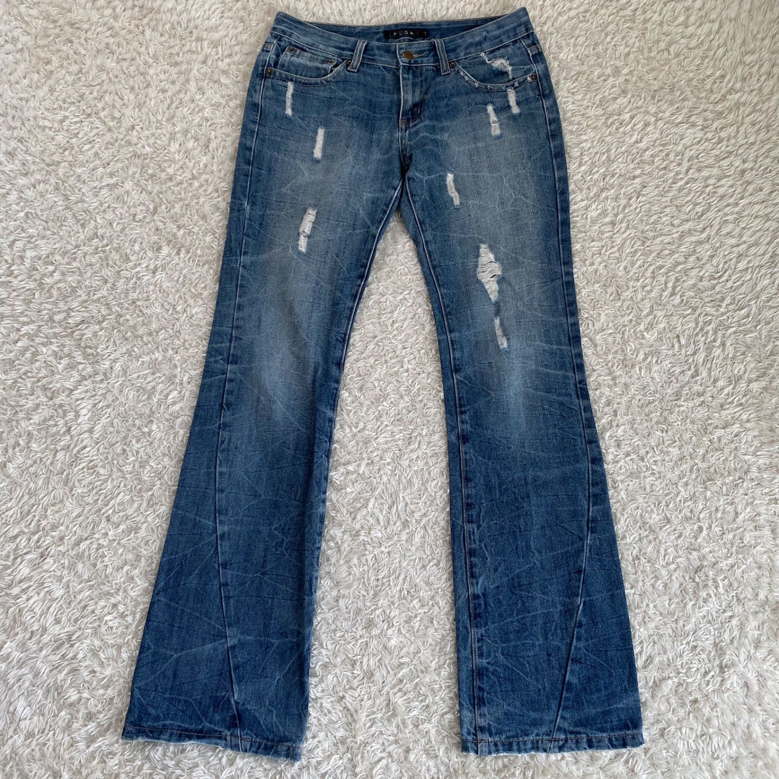 vintage FUGA damage design denim jeans フーガ デニムパンツ フレア 