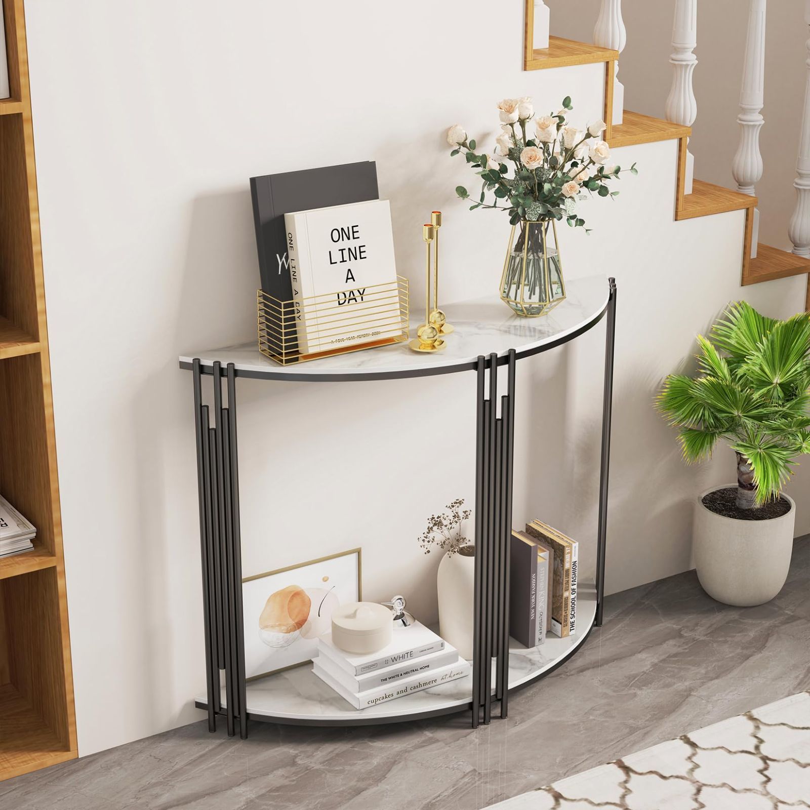 セラミック おしゃれ ディスプレイ ホワイト 玄関 飾り棚 大理石 幅