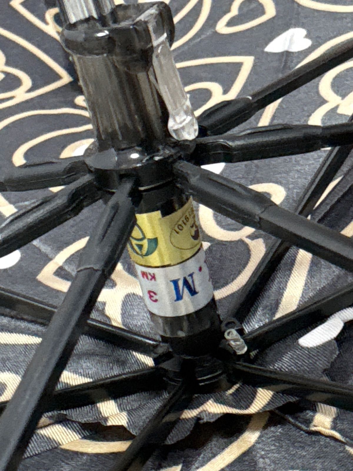 イブサンローラン 折りたたみ傘 ネイビーハート柄 Yves Saint Laurent