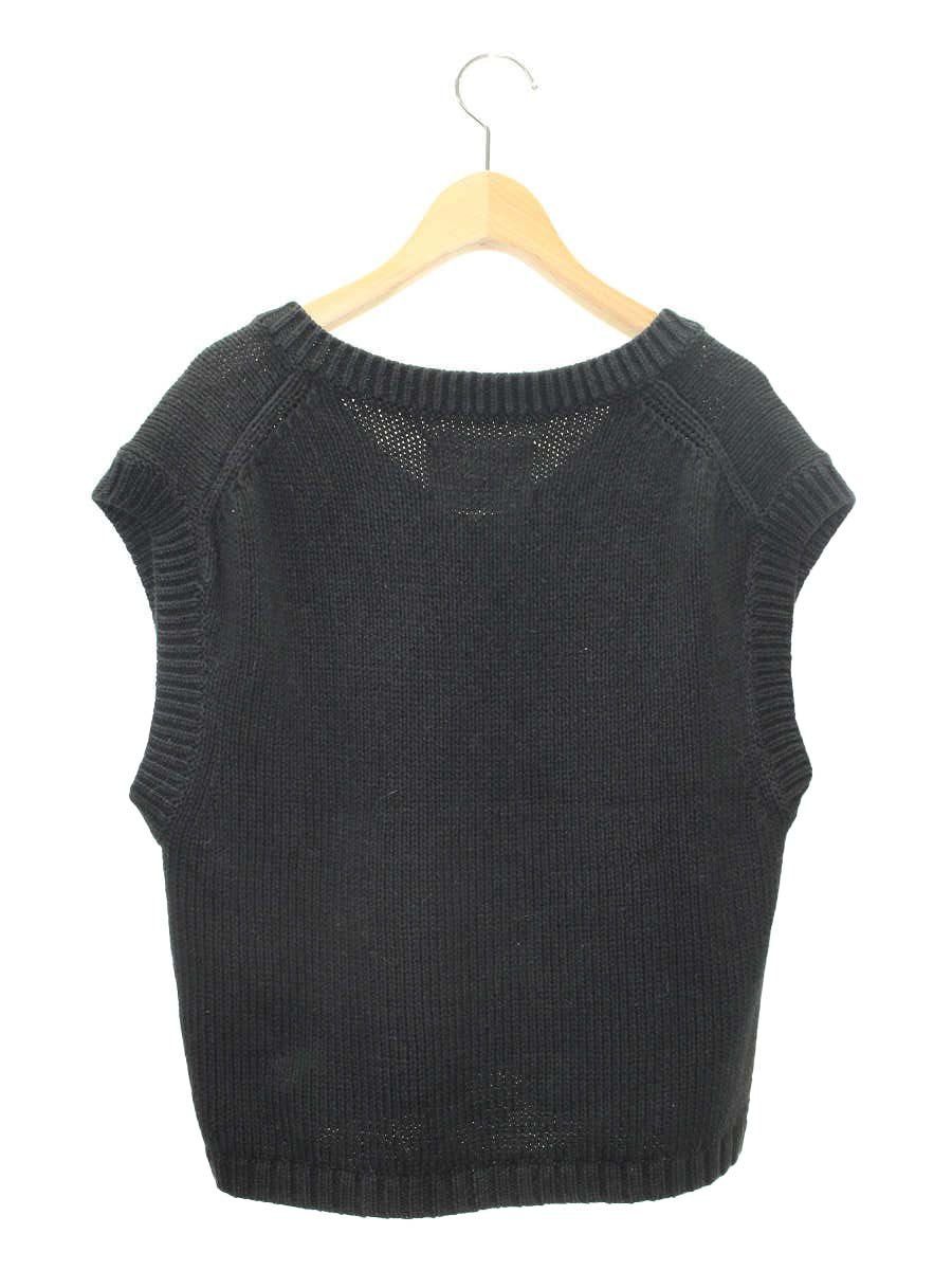 マーガレットハウエル MHL. COARSE COTTON LINEN 595-3161501 ニット ベスト 2 ブラック IT06OQEATAFQ マーガレットハウエル MHL. COARSE COTTON LINEN 595-3161501 ニット