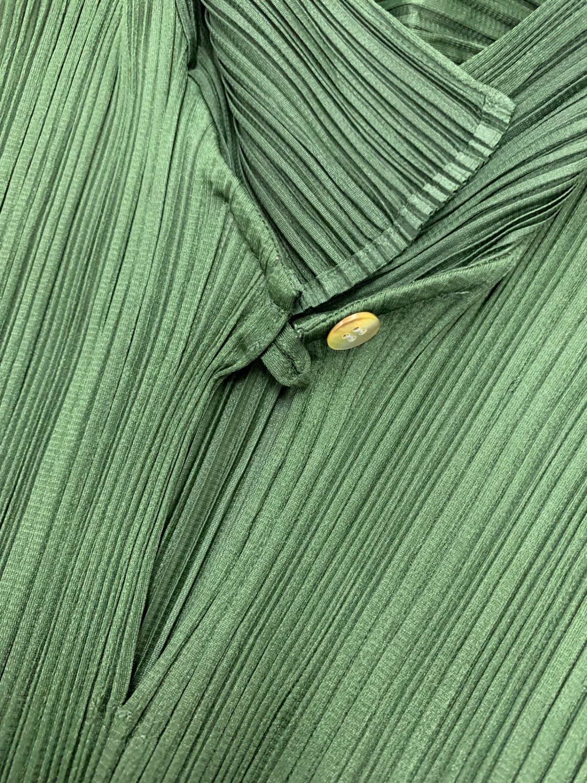 プリーツプリーズイッセイミヤケ PP04-JK606 カットソー 3 グリーン 襟