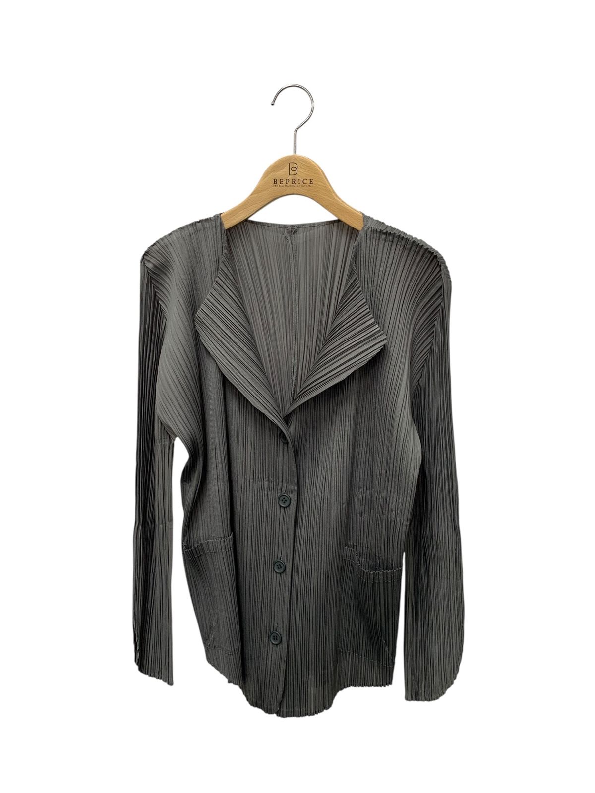 プリーツプリーズイッセイミヤケ PP61-JD146 ジャケット 3 グレー ノー