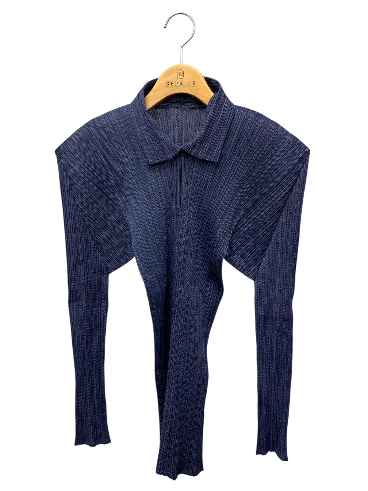 プリーツプリーズイッセイミヤケ PP04-JK206 カットソー 3 ネイビー 襟