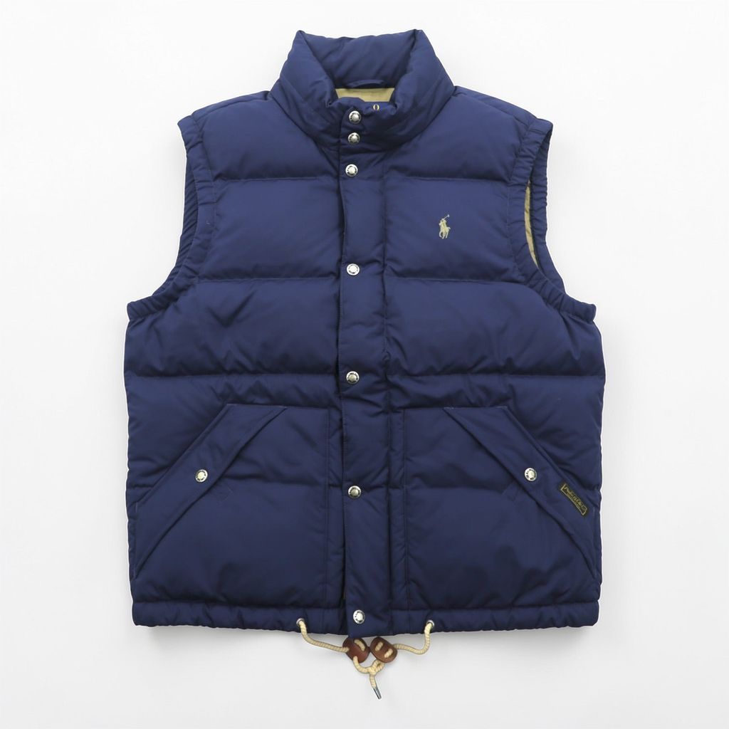Polo Ralph Lauren ホワイトダック ダウンベスト M ネイビー ドロー