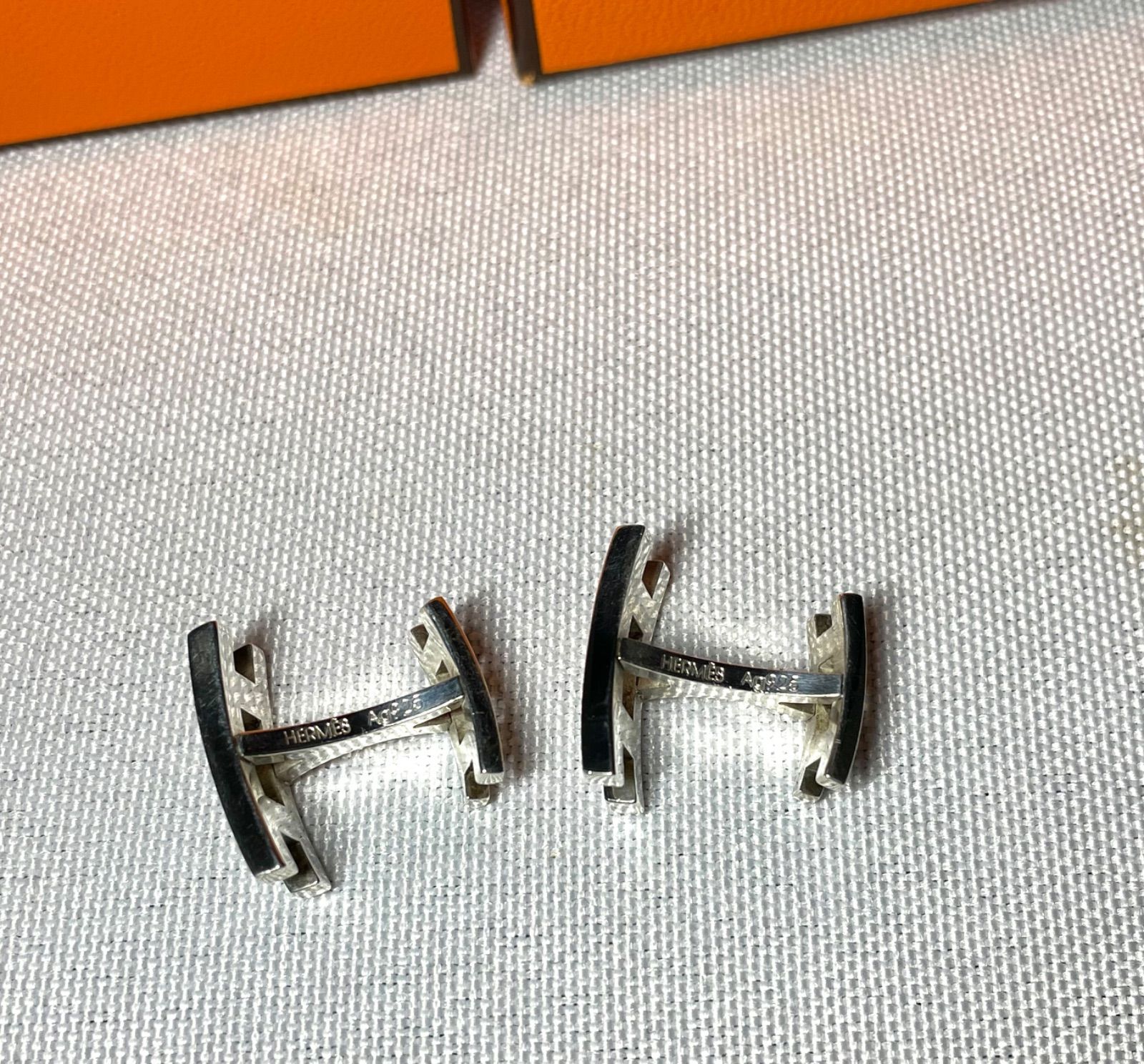 希少 HERMES エルメス パラレル H デザイン 鏡面スターリングシルバー