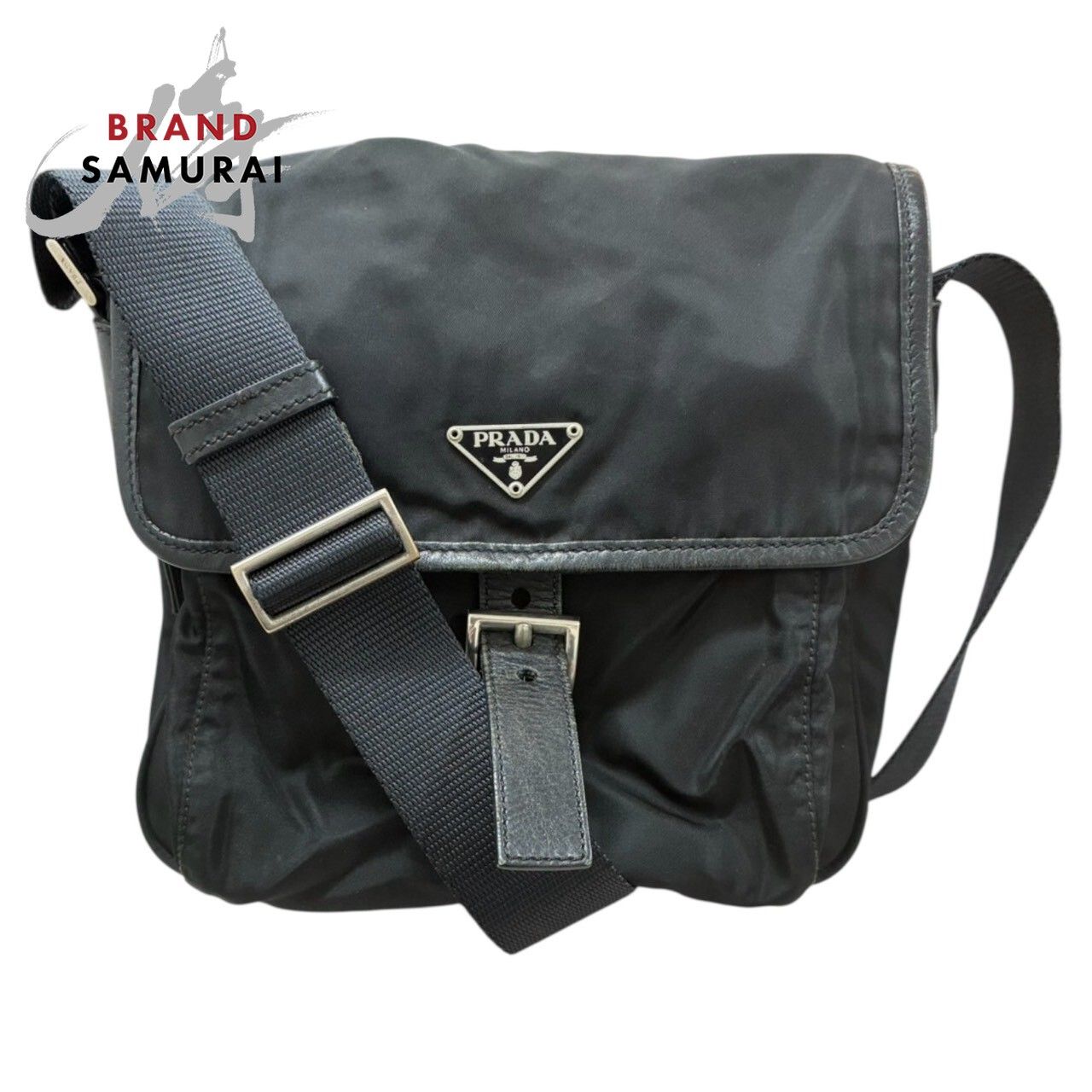 PRADA プラダ 三角ロゴ テスート ブラック ナイロン ショルダーバッグ