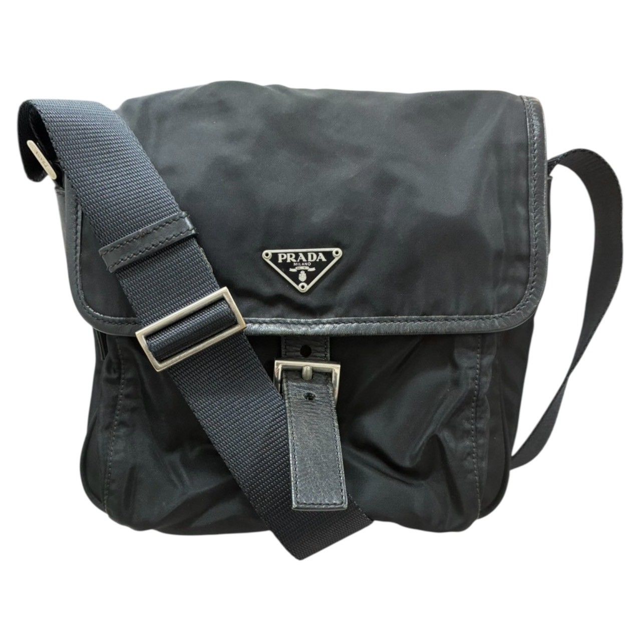 PRADA プラダ 三角ロゴ テスート ブラック ナイロン ショルダーバッグ