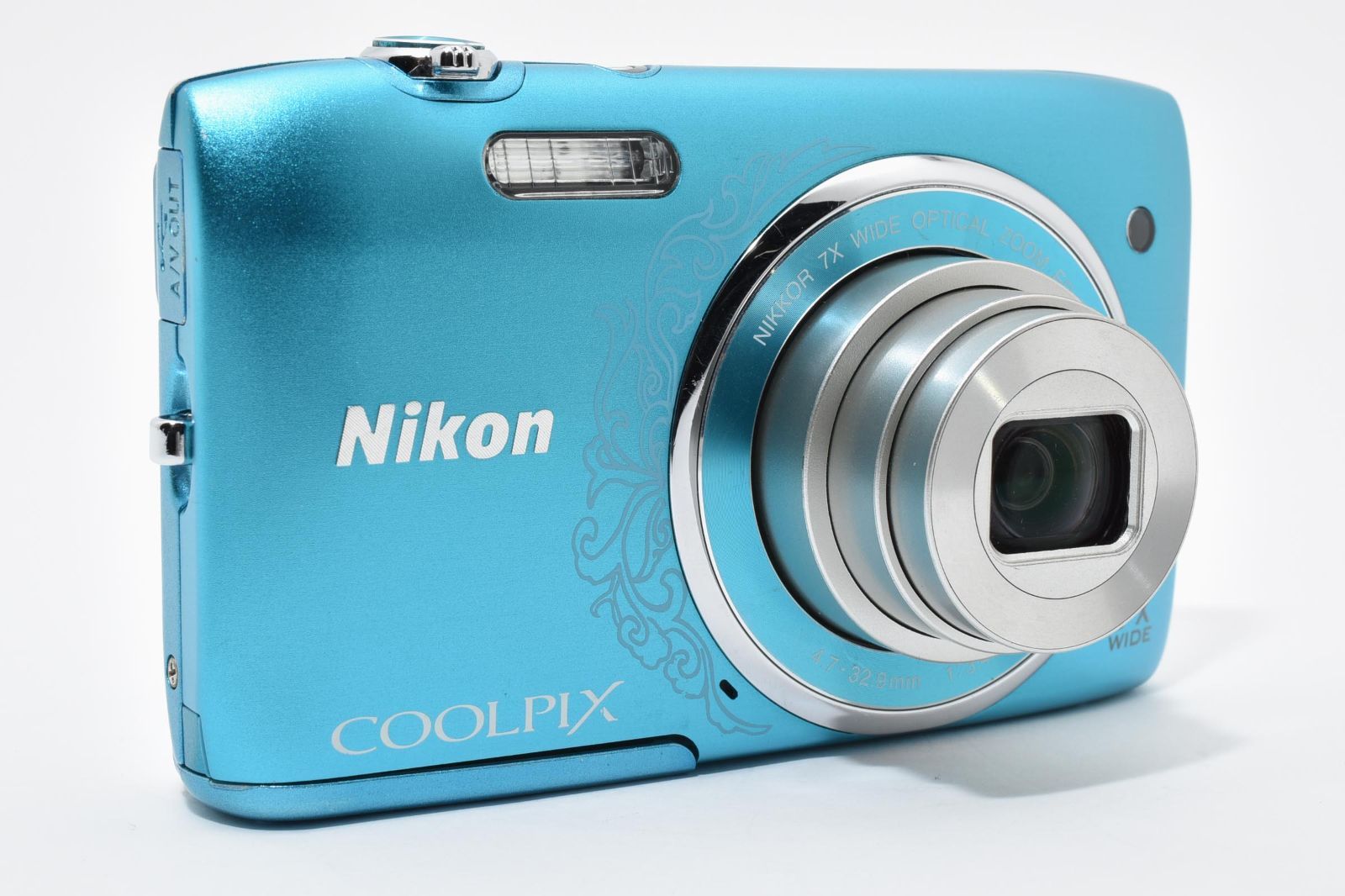返品保証】☆良品☆ニコン Nikon COOLPIX S3500 ブルー☆動作品☆ L44