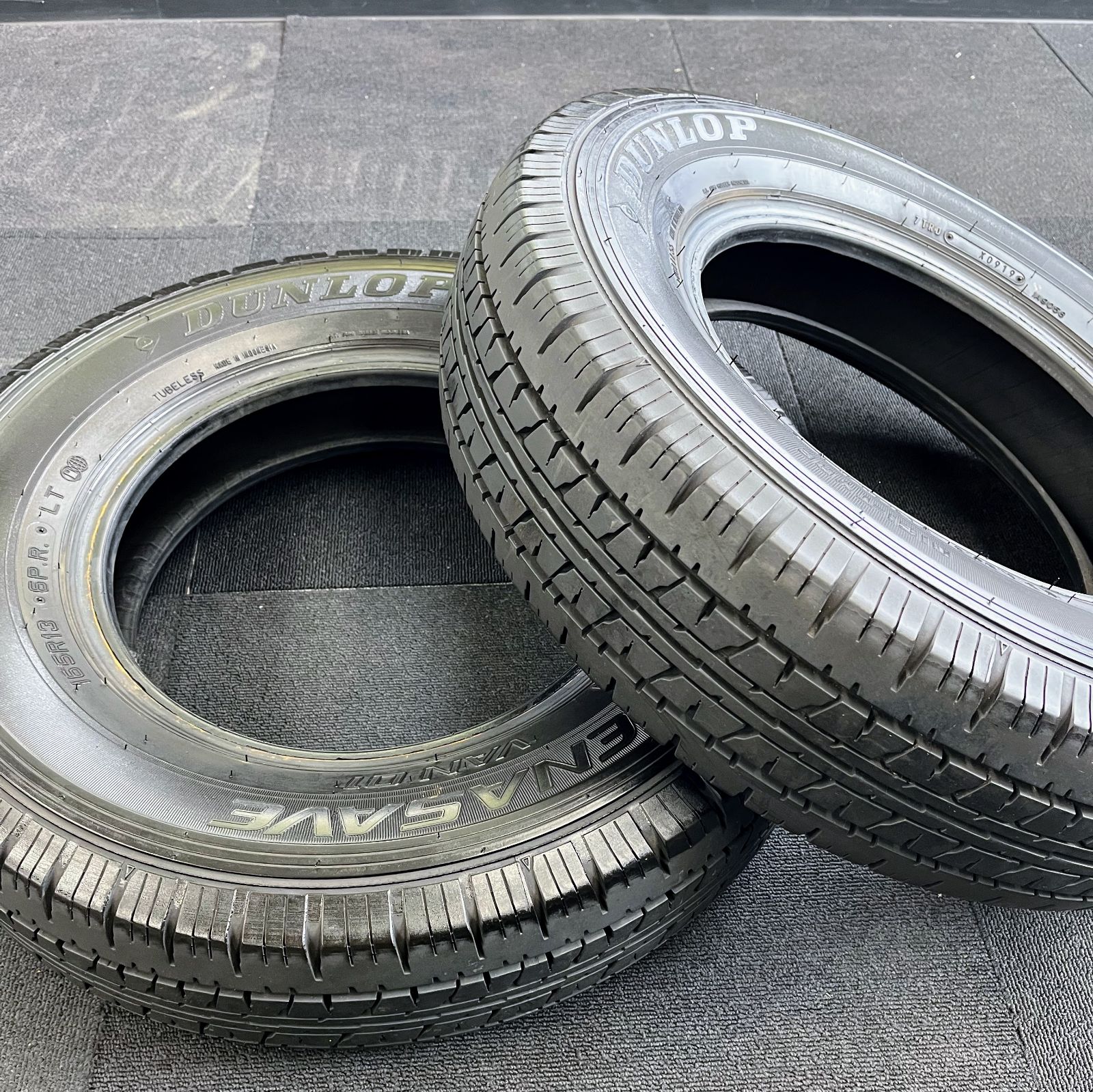 送料無料】【165/R13 6P.R】中古 サマータイヤ 2本セット DUNLOP 