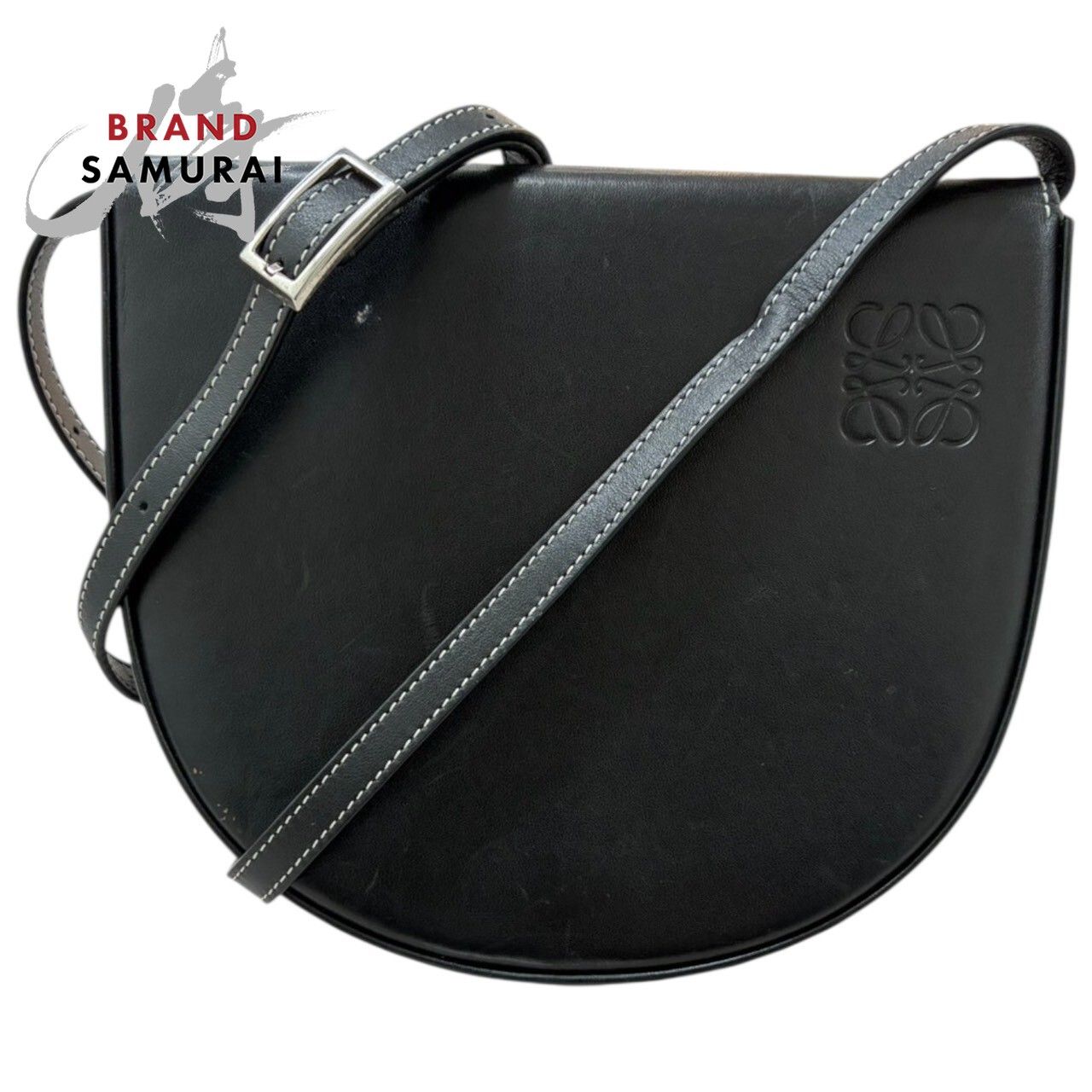 LOEWE ロエベ アナグラム ヒールポーチ ブラック レザー 109.54.V01