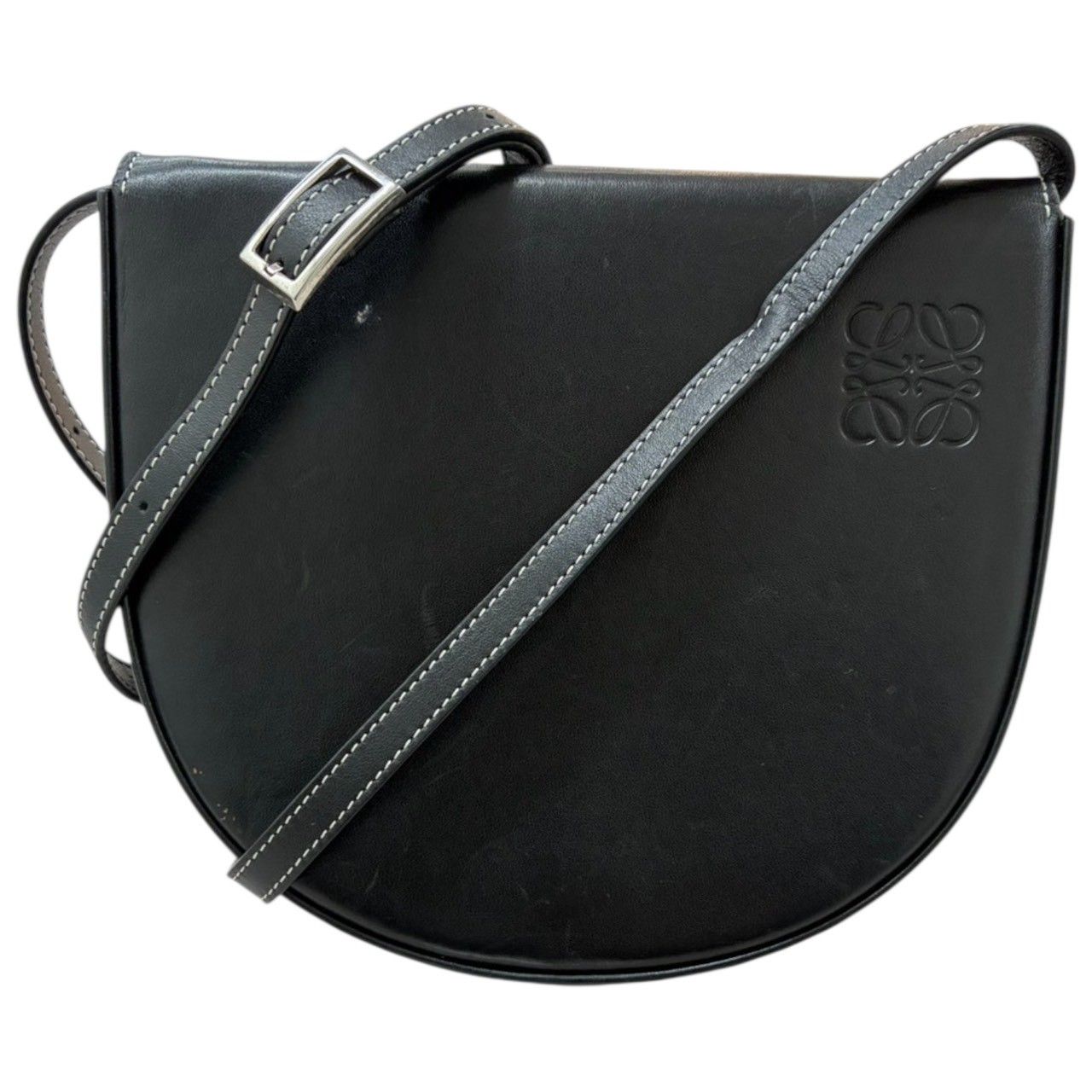 LOEWE ロエベ アナグラム ヒールポーチ ブラック レザー 109.54.V01 